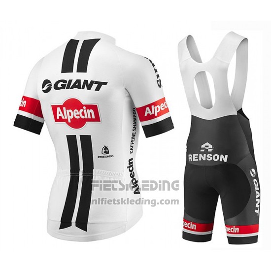 2016 Fietskleding Giant Alpecin Wit en Rood Korte Mouwen en Koersbroek